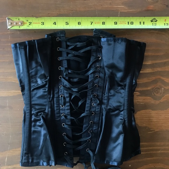 High quality Black Satin corset - Picture 3 of 8